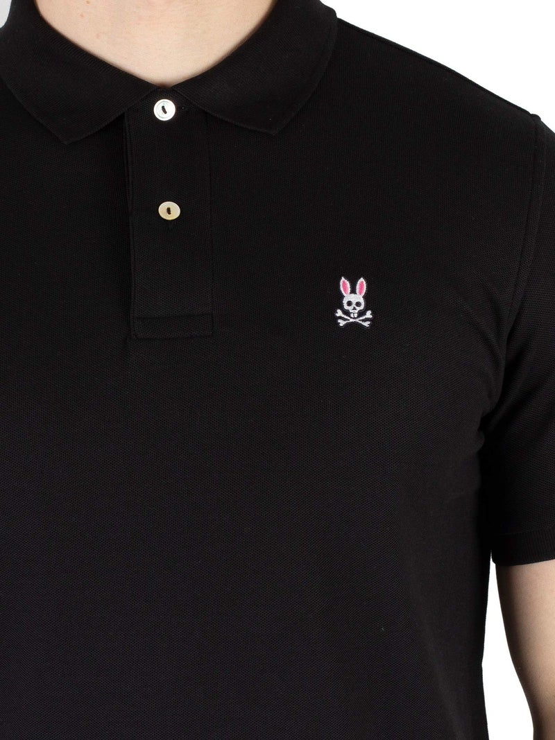 Psycho Bunny Mens Classic Pique Polo Shirt - B6K001ARPC 001 Black S - Image 4